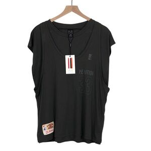 P.E. Nation Double Layer Tee Medium Gray Organic Cotton